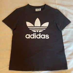 Adidas Black Trefoil Logo Tee - Short-sleeve Shirt